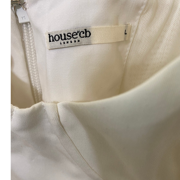 HOUSE OF CB Araminta White Long Sleeve Mesh Corset Romantic Large US 8-10 NWOT - Picture 4 of 9